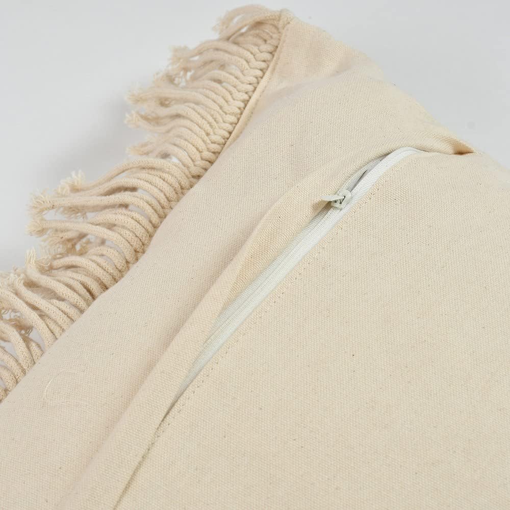 Handwoven Macrame Cushion Cover | 18"x18" (45x45cm) | Natural Cotton | Boho Style