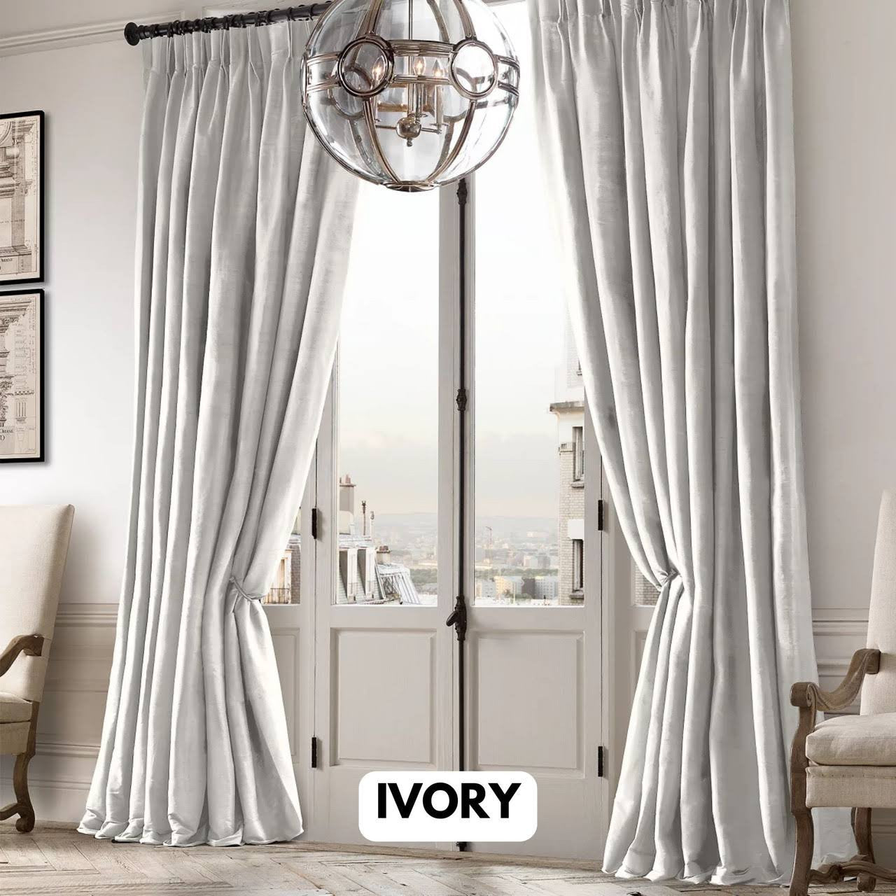Luxury Raw Silk Pinch Pleated Curtains | OEKO-TEX Certified | Made in UK | Blackout/Light Filtering