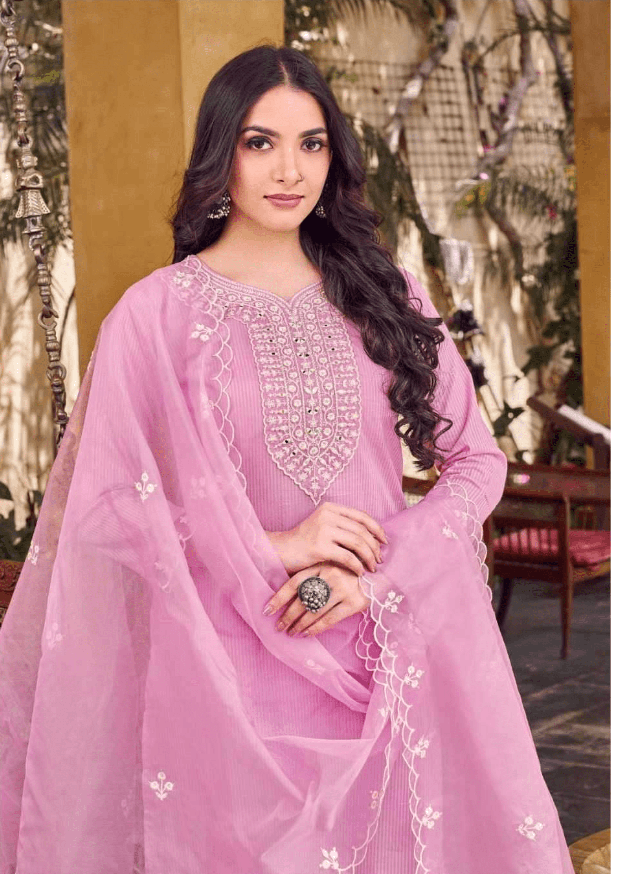 Zarmina Blush Mauve Embroidered Lawn Ensemble Suit Set-1