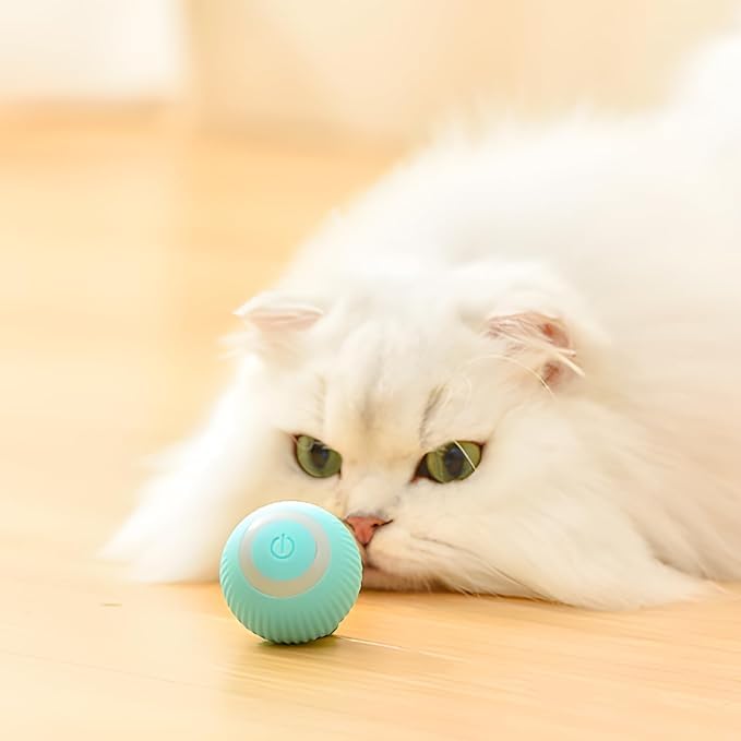 Cat Ball Toy, Automatic 360° Self-Rotating Rolling Ball with USB Rechargeable Moving, Lighting, Pet Exercise Kitten and Dog Playing Smart Cat Toy (Multicolor)