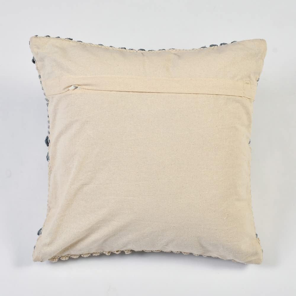 Handmade Blue Diamond Cotton Cushion Cover 16x16