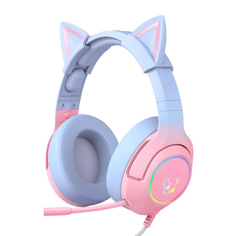 ONIKUMA K9 vezetékes gaming fejhallgató pink-kék (K9 PB) (K9 PB)-0