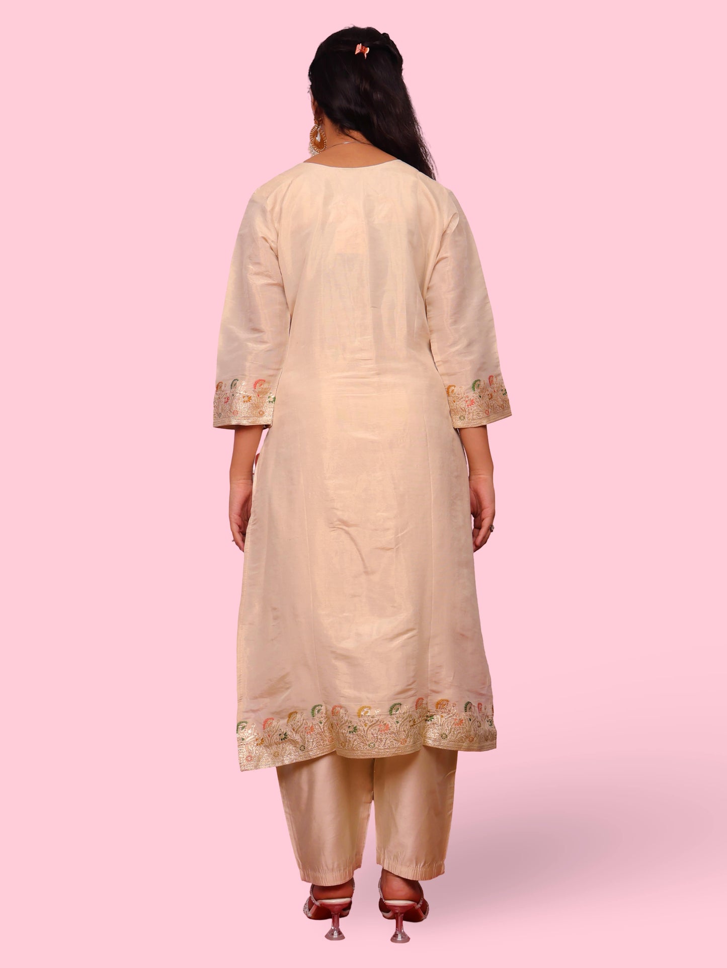 Women's Silk Kurta-Pant, and Dupatta Set