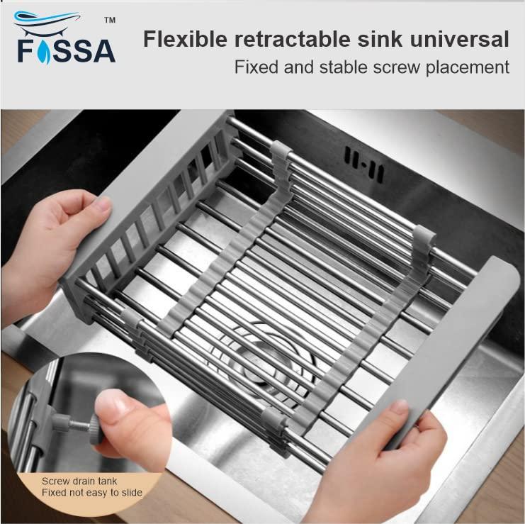 Fossa 20 Inch Sink Strainer Drain Telescopic Drain Basket with Adjustable Kitchen Drain Basket