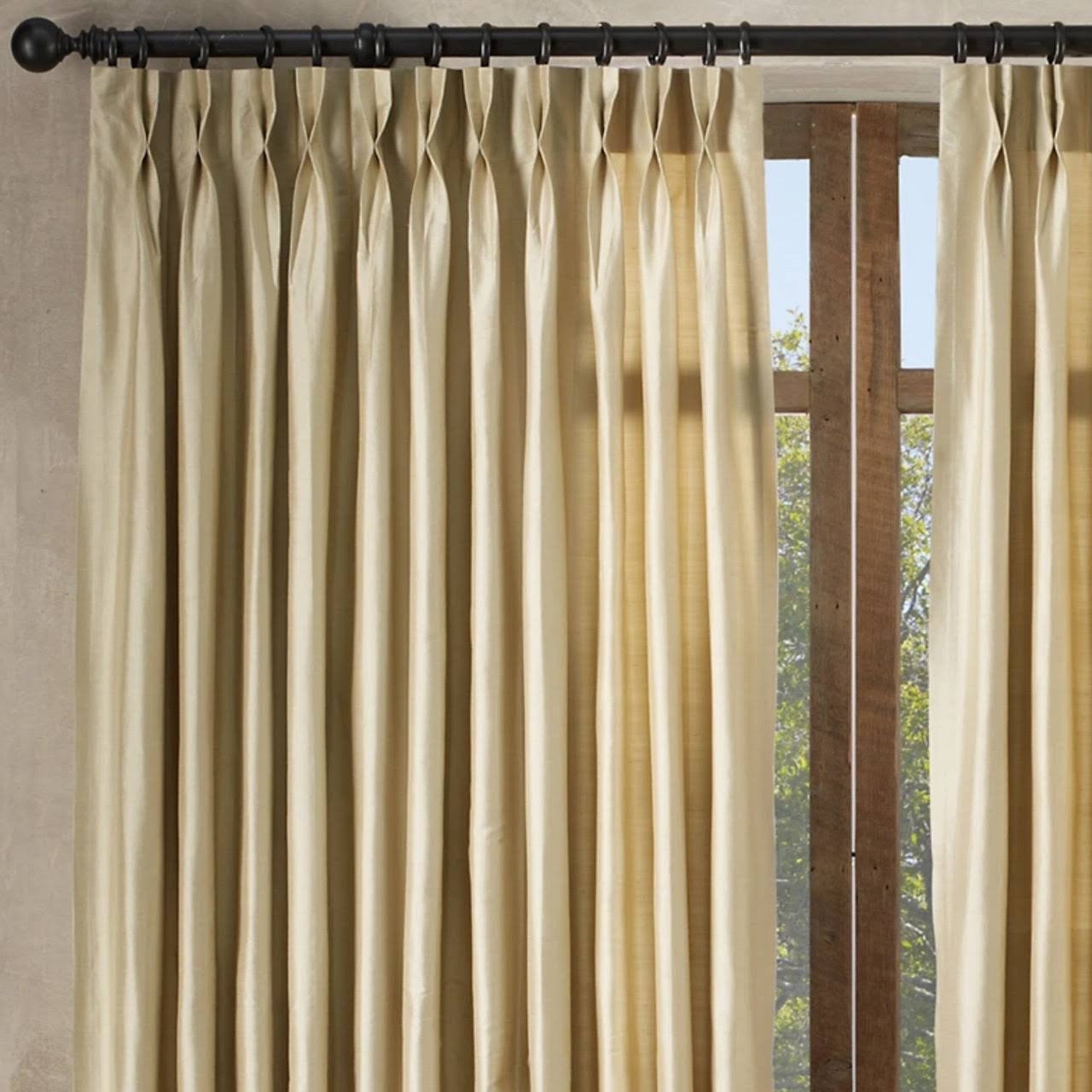 Luxury Raw Silk Pinch Pleated Curtains | OEKO-TEX Certified | Made in UK | Blackout/Light Filtering